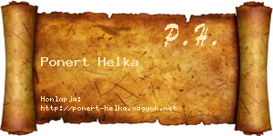 Ponert Helka névjegykártya